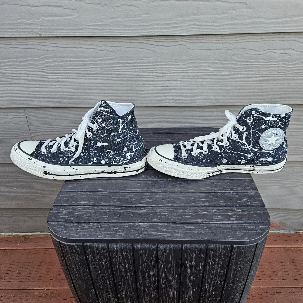 Converse Chuck 70 High Archive Paint Splatter x Black White 8.5 -10.5 Hi A01171C - Picture 9 of 16
